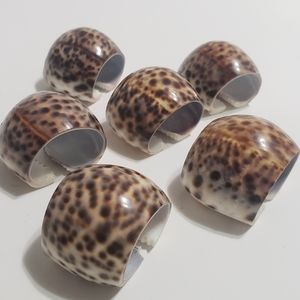 6pc. Shell Napkin Rings Beach House Vintage